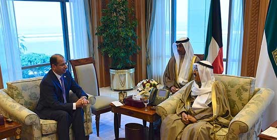 صاحب السمو الأمير الشيخ صباح الأحمد خلال لقائه رئيس مجلس النواب العراقي سليم الجبوري