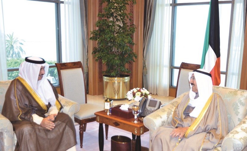 صاحب السمو الأمير الشيخ صباح الأحمد مستقبلا سمو رئيس الوزراء الشيخ جابر المبارك﻿