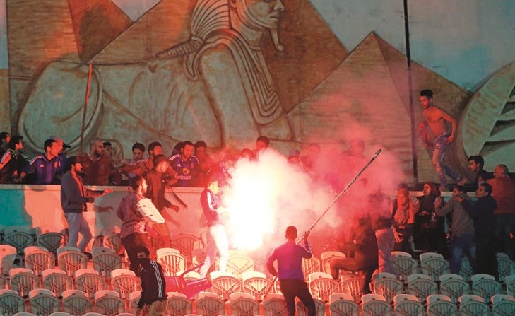 أعمال شغب أطلقتها مجموعة من الجماهير الأهلوية في أعقاب نهاية المباراة﻿