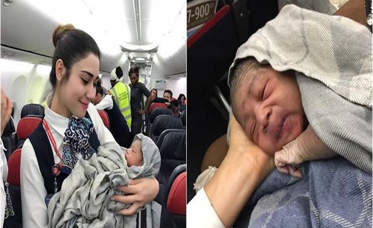 ما جنسية الطفل المولود على متن طائرة في الجو؟