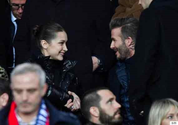 ديفيد بيكهام شاهد مباراة "ريال مدريد" مع بيلا حديد! نظرات الإعجاب فضحتها الصور