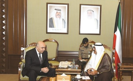 الشيخ ناصر صباح الأحمد مستقبلا مستشار رئيس تركمانستان﻿