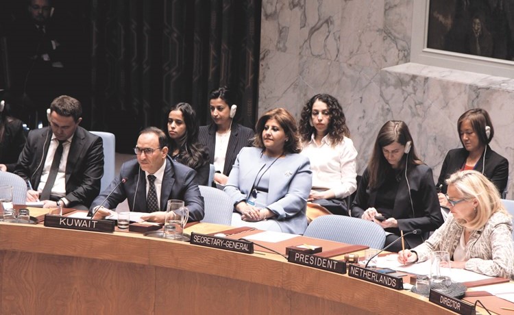 مندوبنا الدائم لدى الأمم المتحدة السفير منصور العتيبي خلال جلسة مجلس الأمن حول الحالة في أفغانستان﻿