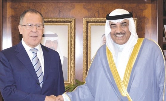 الشيخ صباح الخالد خلال لقائه سيرجي لاڤروڤ
