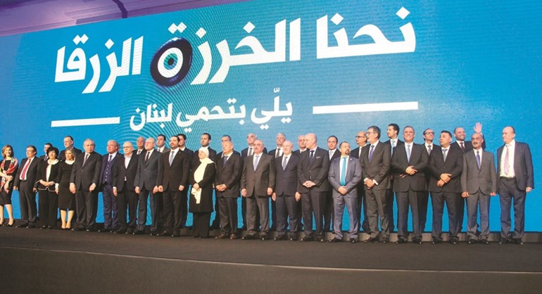 رئيس الحكومة سعد الحريري خلال اعلانه اسماء مرشحي تيار المستقبل للانتخابات النيابية 	(محمود الطويل)﻿