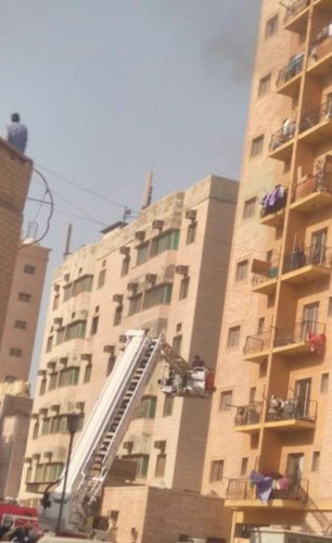العمارة التي اندلع فيها الحريق﻿