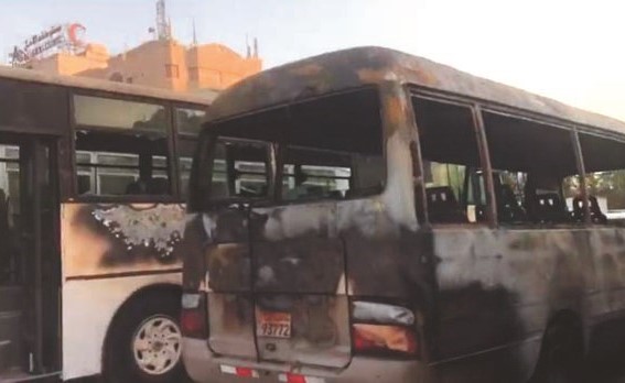 حريق أبو حليفة خلف تلفيات مادية في عدة مركبات﻿