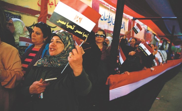إقبال نسائي كبير في اليوم الأول للانتخابات الرئاسية المصرية- (أ.ف.پ)﻿