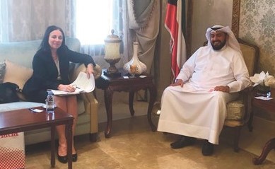 الشيخ د.باسل الصباح مستقبلا السفيرة الكندية﻿