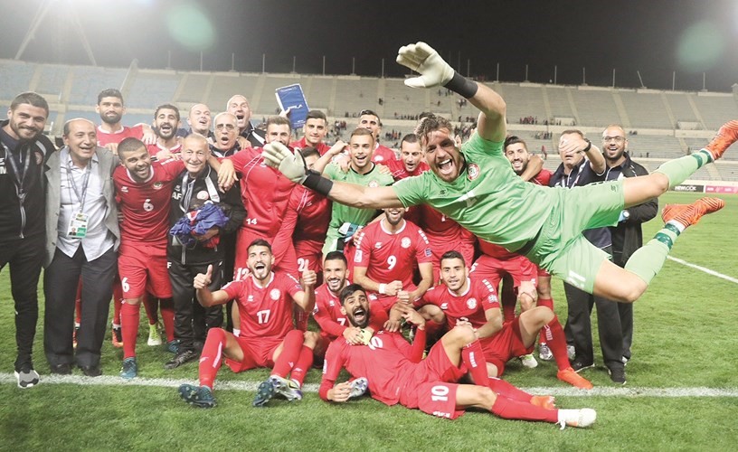 فرحة كبيرة للاعبي لبنان ﻿