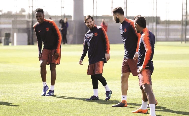  ليونيل ميسي في تدريبات برشلونة﻿