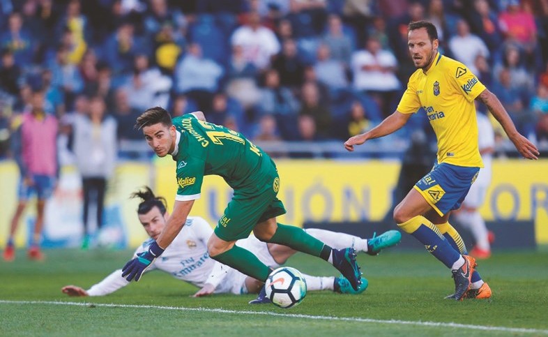 نجم ريال مدريد غاريث بيل تألق في المباراة وسجل هدفين	 (رويترز)﻿
