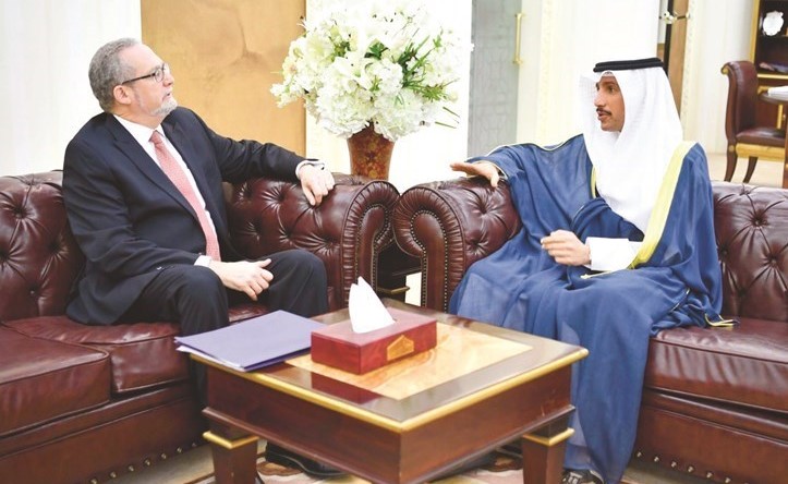 رئيس مجلس الامة مرزوق الغانم لدى استقباله السفير الأميركي﻿