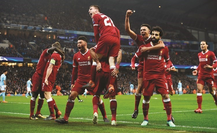 فرحة كبيرة بهدف محمد صلاح الأول