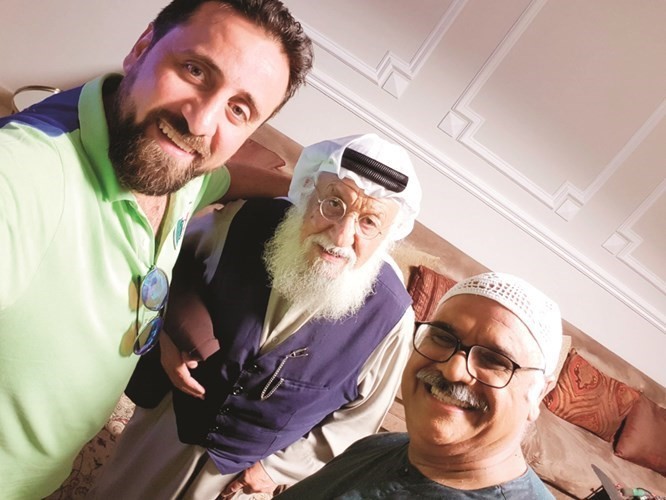 المخرج منير الزعبي والفنانان القديران محمد المنيع وداود حسين﻿