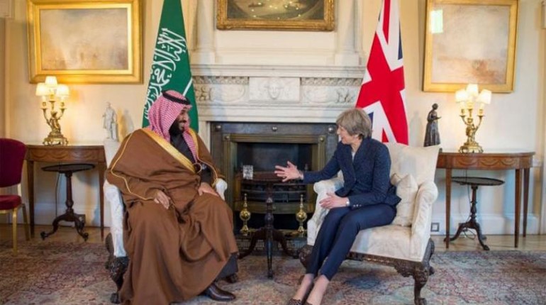 الأمير محمد بن سلمان وتيريزا ماي (أرشيفية)