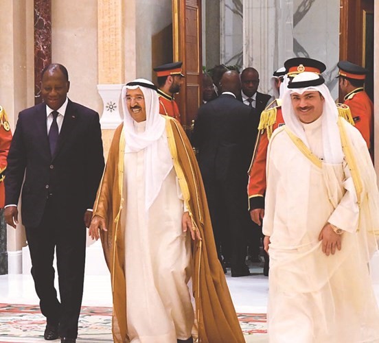 صاحب السمو في استقبال رئيس كوت ديفوار ﻿