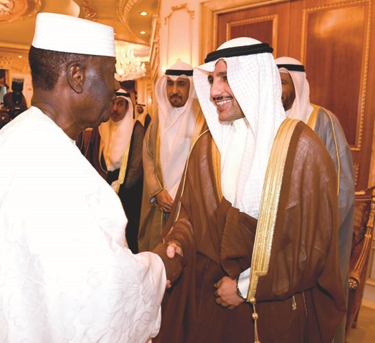 الرئيس الحسن واتارا رئيس كوت ديفوار خلال استقبال رئيس مجلس الأمة مرزوق الغانم ﻿