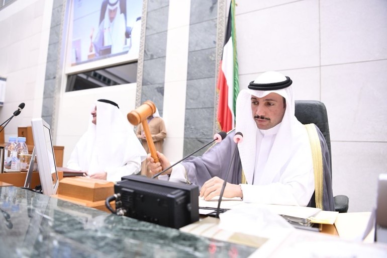 الرئيس مرزوق الغانم خلال افتتاحه جلسة مجلس الأمة 