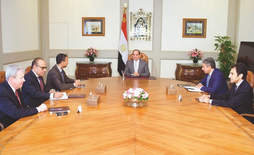 الرئيس عبدالفتاح السيسي مستقبلا مارك ألين رئيس شركة بوينغ العالمية ﻿