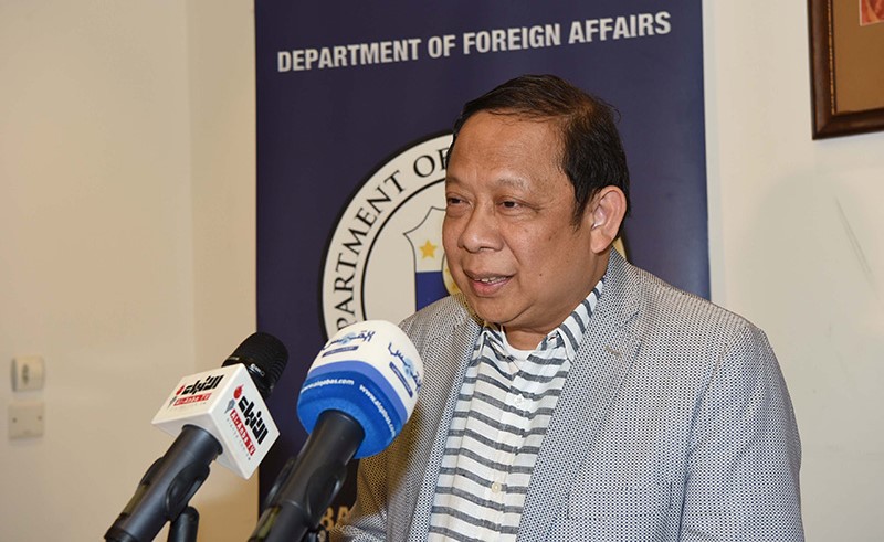 ﻿السفير الفلبيني متحدثا خلال المؤتمر الصحافي (محمد هنداوي)﻿
