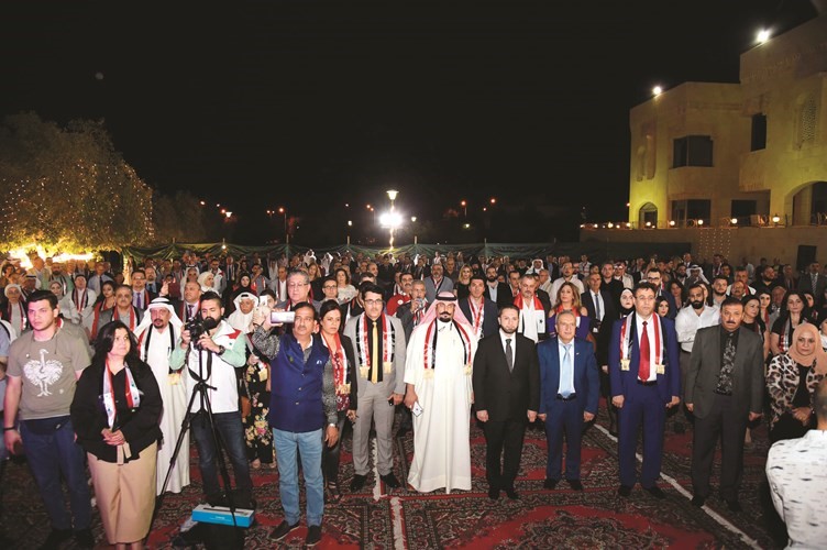 القائم بالأعمال السوري د.غسان عنجريني وإبراهيم الحجل وحضور غفير من أبناء الجالية السورية ﻿