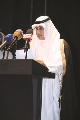 د. بدر الدويش ممثل راعي المهرجان ملقيا كلمته ﻿