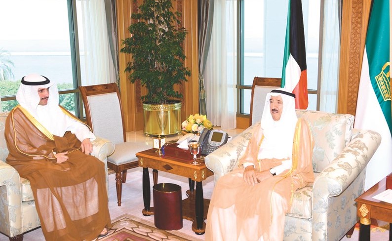 صاحب السمو الأمير الشيخ صباح الأحمد مستقبلا رئيس مجلس الأمة مرزوق الغانم﻿