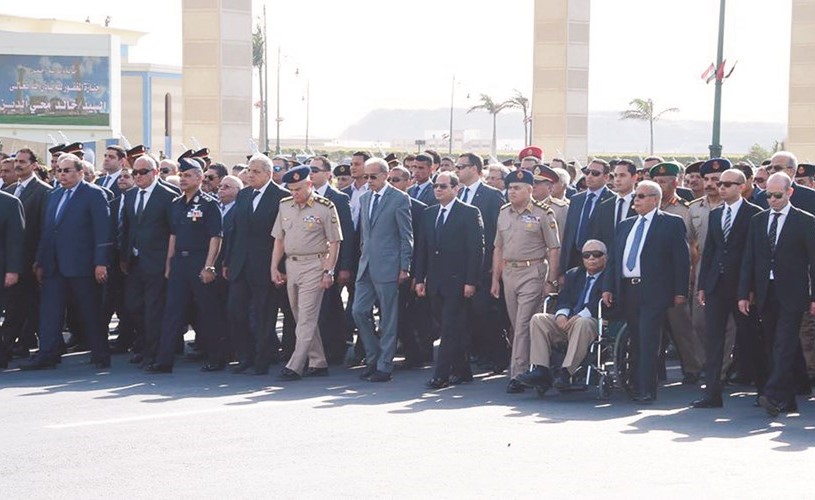 الرئيس عبد الفتاح السيسي يشارك في الجنازة العسكرية التي أقيمت امس لخالد محيي الدين﻿