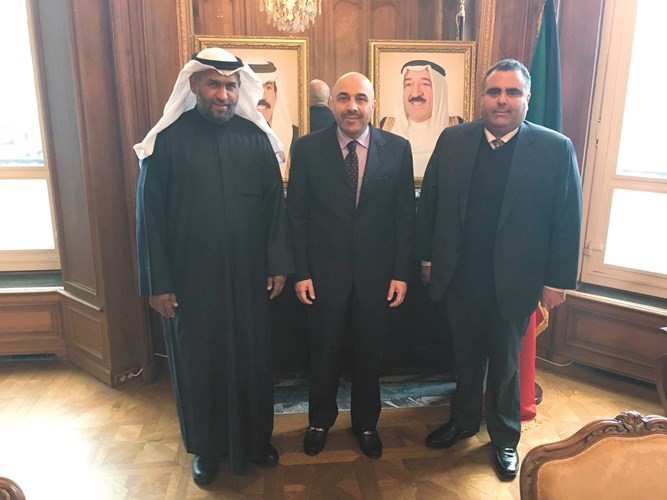 سامي السليمان سفيرنا لدى فرنسا ونائب السفير طلال الغانم وصلاح الجارالله ﻿