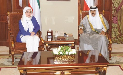 سمو نائب الأمير وولي العهد الشيخ نواف الأحمد مستقبلا د.جنان بوشهري﻿