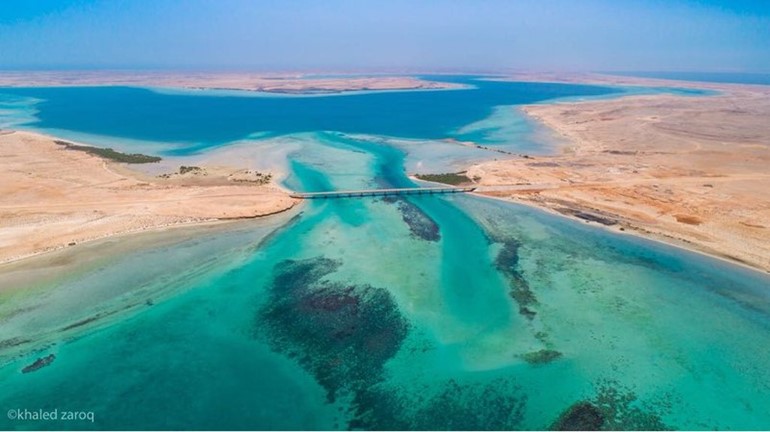 شاهد.. أول جسر بحري في السعودية يستهوي العدسات بين فرسان الكبرى والصغرى