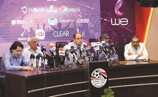 جانب من المؤتمر الصحافي لكوبر للرد على الاستفسارات حول قائمة المنتخب المصري لمونديال روسيا﻿