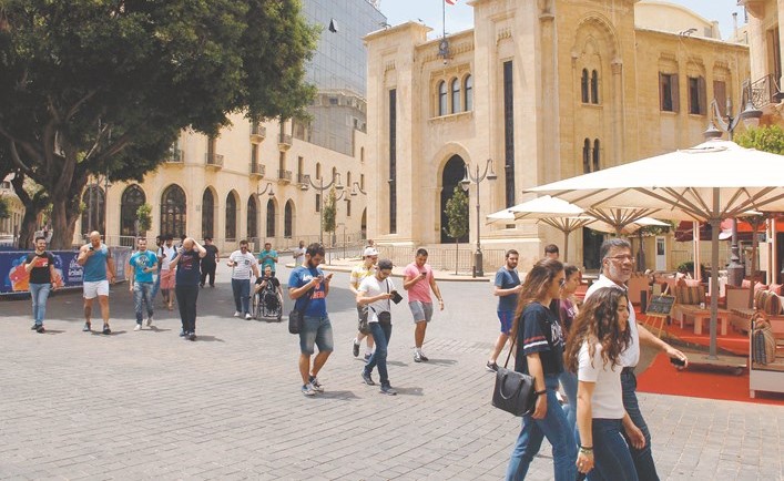 مقر البرلمان اللبناني في ساحة النجمة عشية انتخاب رئاسة مجلس النواب ونائبه	(محمود الطويل)﻿
