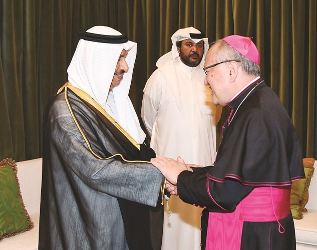 ﻿سفير الفاتيكان مباركا لسمو الشيخ جابر المبارك بالشهر الكريم﻿