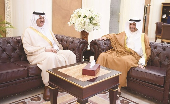 الرئيس مرزوق الغانم أثناء استقباله السفير السعودي الجديد﻿