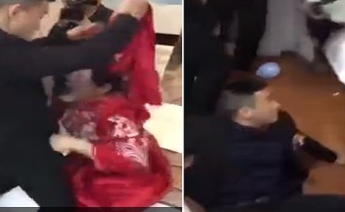 بالفيديو.. عروس تنفذ مقلبا مرعبا في عريسها