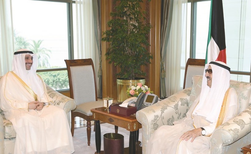 صاحب السمو الأمير الشيخ صباح الأحمد مستقبلا مرزوق الغانم ﻿
