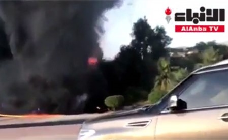بالفيديو.. احتراق صهريج محمل بالديزل على الدائري السادس