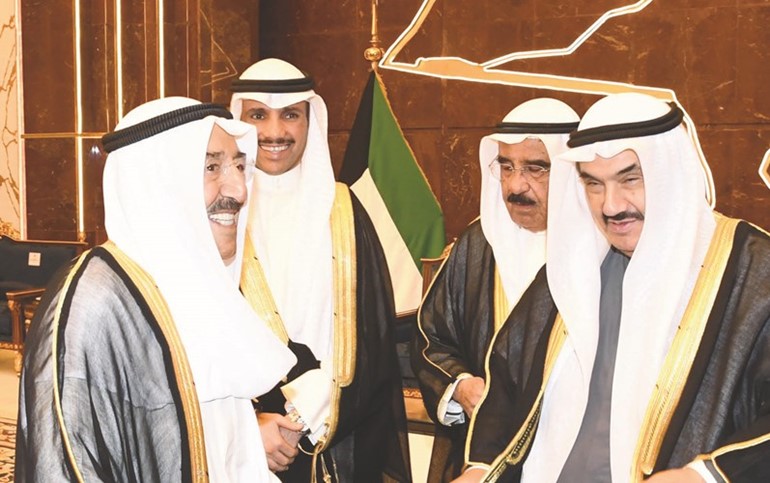 صاحب السمو الأمير الشيخ صباح الأحمد ومرزوق الغانم والشيخ فيصل السعود وسمو الشيخ ناصر المحمد﻿
