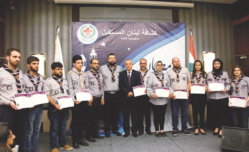 جمعية كشافة لبنان المستقبل خلال حفل إفطارها السنوي بحضور الأمين العام للتيار أحمد الحريري	(محمود الطويل)﻿
