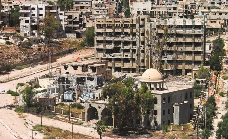 أبنية مدمرة في درعا	(أ.ف.پ)﻿