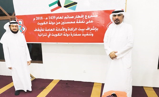 د.وليد الشعيب والسفير جاسم الناجم يتفقدان مشروع إفطار الصائم ﻿