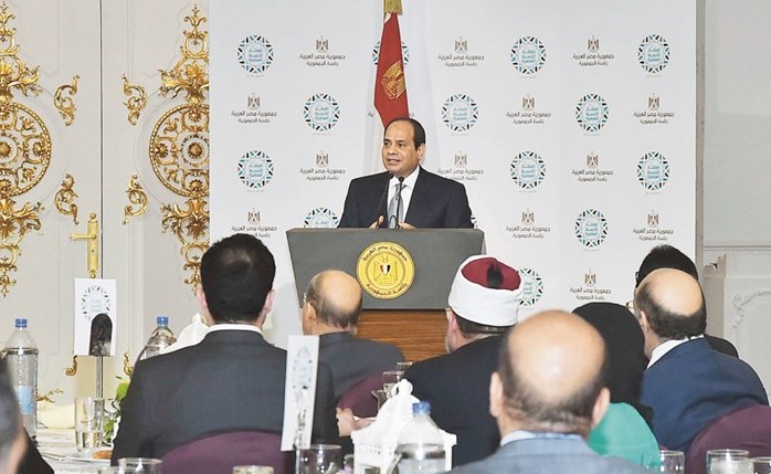 الرئيس عبدالفتاح السيسي يلقي كلمة خلال حفل إفطار الأسرة المصرية﻿