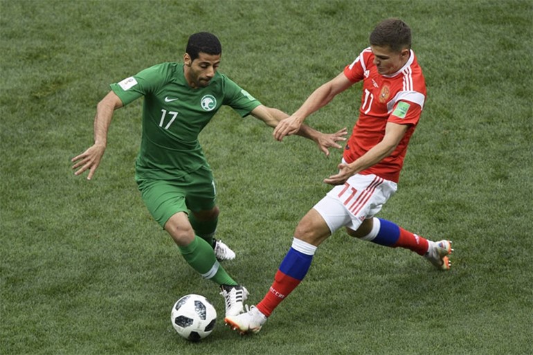 "الدب الروسي" يقسو على "الصقور الخضر" ويسقطهم بخماسية نظيفة في افتتاح "كأس العالم 2018"