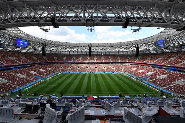 ملعب لوجينكي الذي سيحتضن المباراة الافتتاحية من كأس العالم 2018