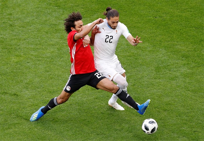 نهاية مباراة مصر وأورغواي بفوز الأخير بهدف دون رد