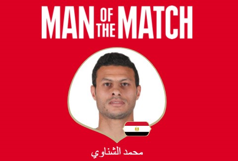 لاعب المنتخب المصري محمد الشناوي يحصل على جائزة أفضل لاعب في المباراة