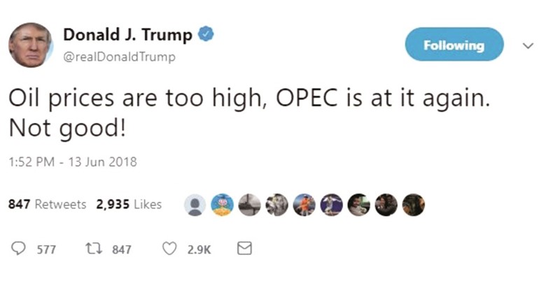 ترامب مغرداً: «أوپيك» سبب ارتفاع النفط