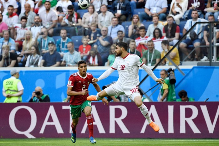 نهاية مباراة المغرب وإيران بفوز الأخير بهدف دون رد